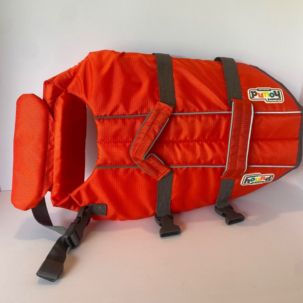 Outward Hound Life‎ Jacket Dog Medium Orange Excellent Dual Handle Reflective